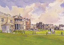 1st tee and Royal & Ancient clubhouse, St.Andrews golf course Scotland painting by Ken Reed